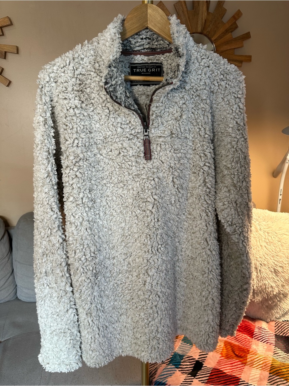 True Grit Cream Sherpa Half-Zip Pullover